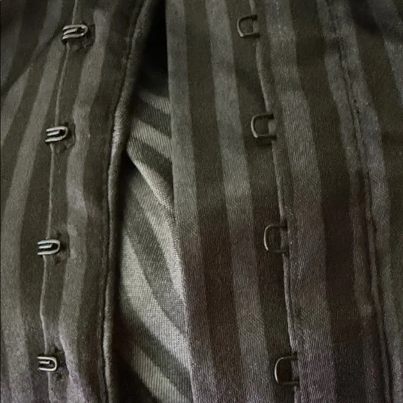 Charlotte Russe Dark Striped Blouse with Belt - Picture 4 of 4